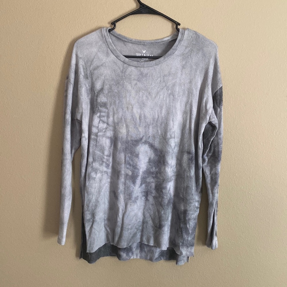 American eagle gray tie-dye long sleeve